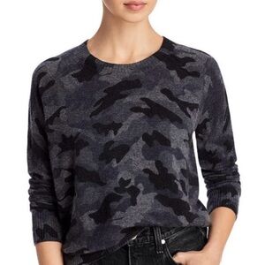 Aqua 100% Cashmere Gray/Charcoal Camouflage Sweater Woman’s Size Medium